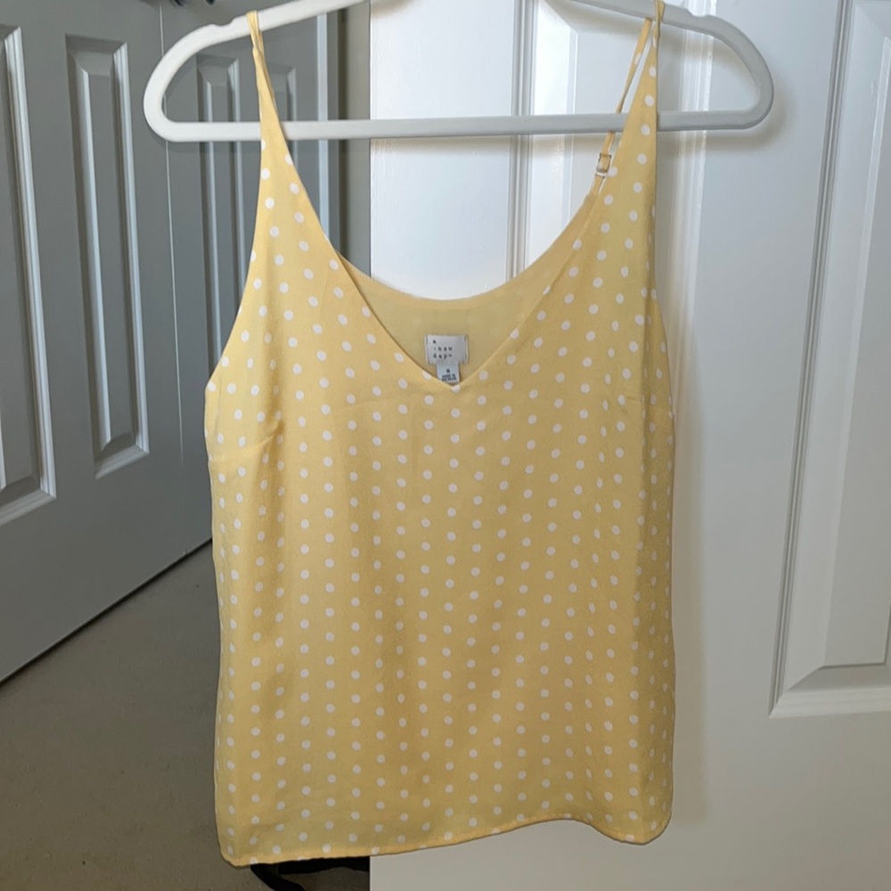 yellow polka dot tank